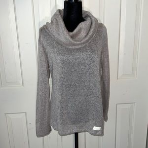 DKNY heather gray cowl neck tunic sweater, size medium